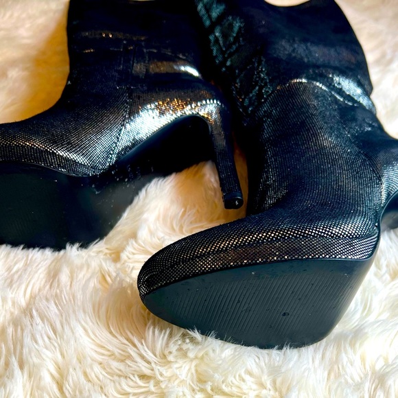 NINE WEST Metallic Silver Women’s 4” Heel 0.5”Platform Boots US 6.5 M - Picture 8 of 9